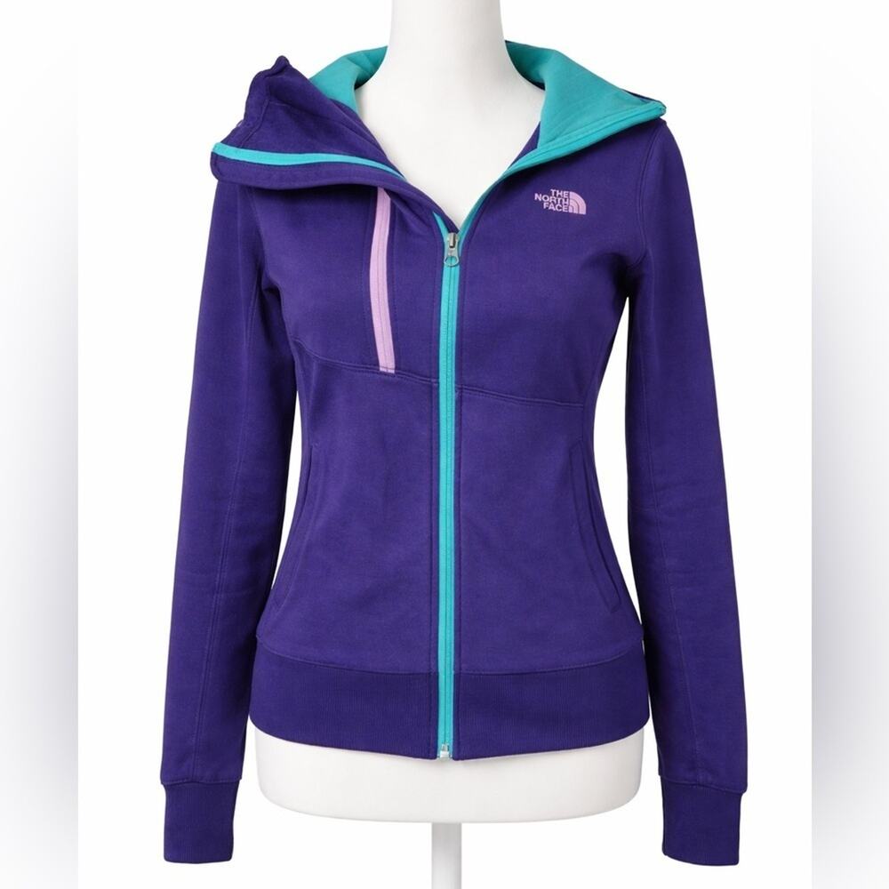 The North Face Thatch Asymmetrical Full Zip Hoodie Women’s Double Zip Purple M